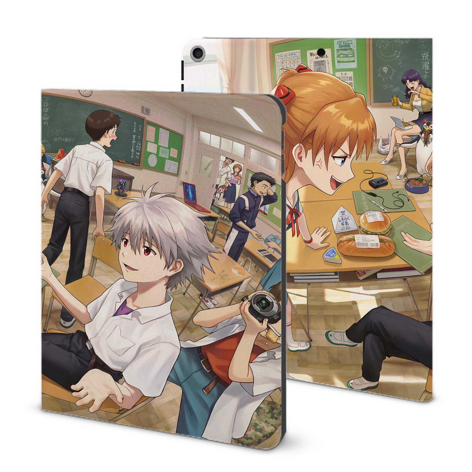 （画像用） EVA 新世紀エヴァンゲリオン IPad ケース ブック型 PUレザー TPU 耐衝撃 軽量 薄型 ペン収納なし 全面保護 IPad 各モデル対応